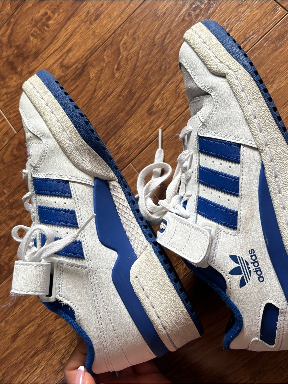 Adidas White and Blue Sneakers